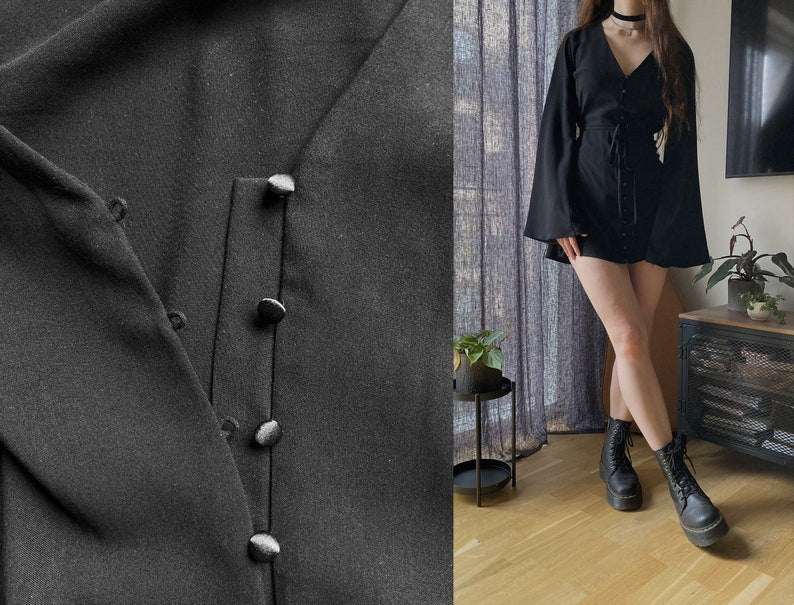 The "Sage" Dress | V-neck button up dress with flare sleeves PDF pattern | pdf printable sewing pattern