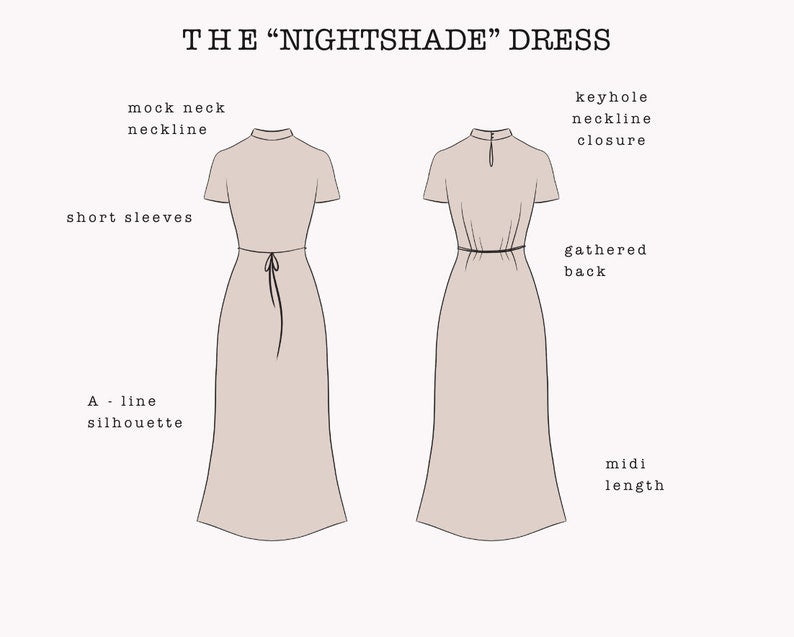 The "Nightshade" dress PDF pattern | pdf printable sewing pattern XS - XXL