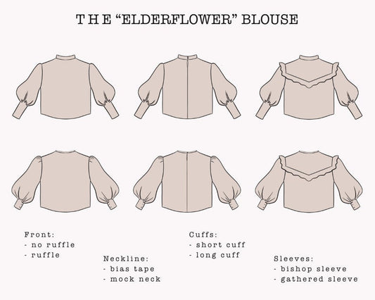 The "Elderflower" Blouse | Puffy sleeve blouse PDF pattern | pdf printable sewing pattern