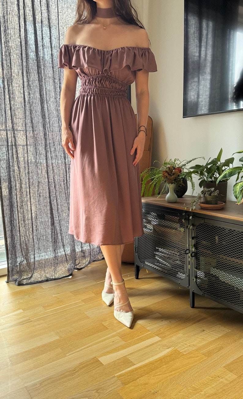The "Violet" Dress | Gathered Flowy ruffle dress PDF pattern | pdf printable sewing pattern