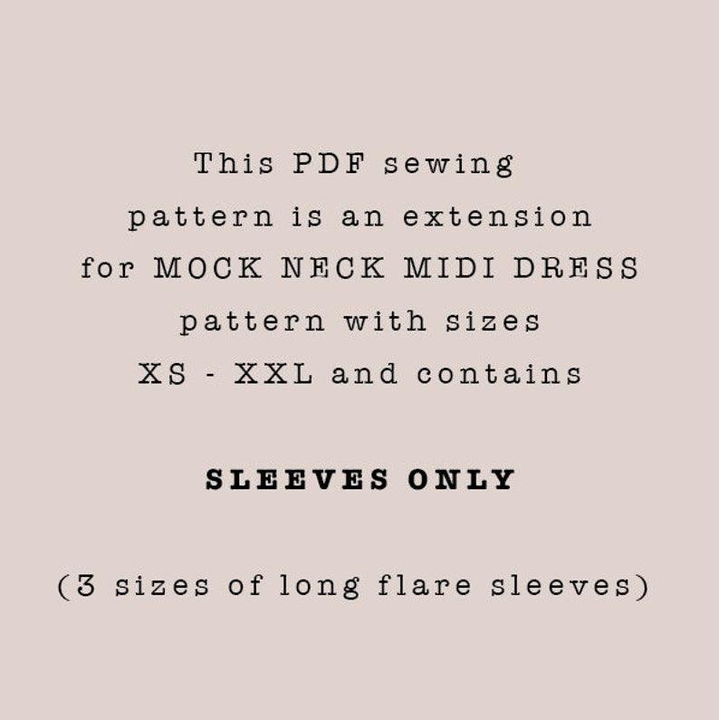 The "Nightshade" dress sleeve extension | Long flare sleeves PDF sewing pattern