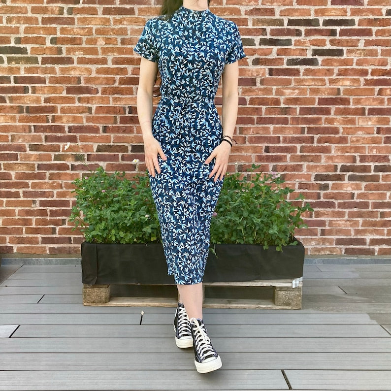 The "Willow" Dress | Mock neck dress with flare sleeves PDF pattern | pdf printable sewing pattern