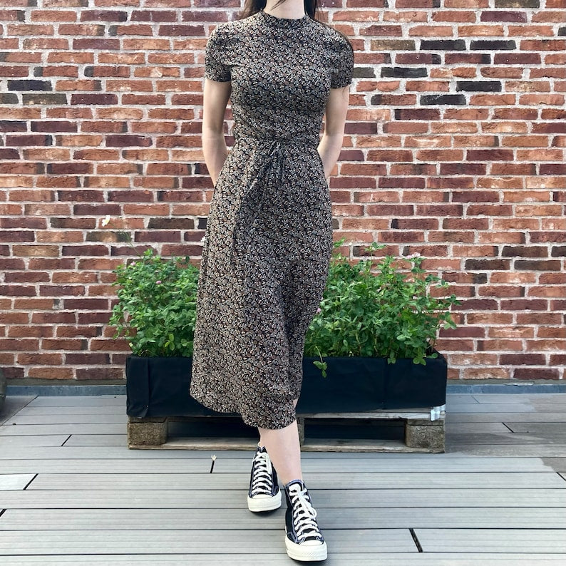 The "Willow" Dress | Mock neck dress with flare sleeves PDF pattern | pdf printable sewing pattern