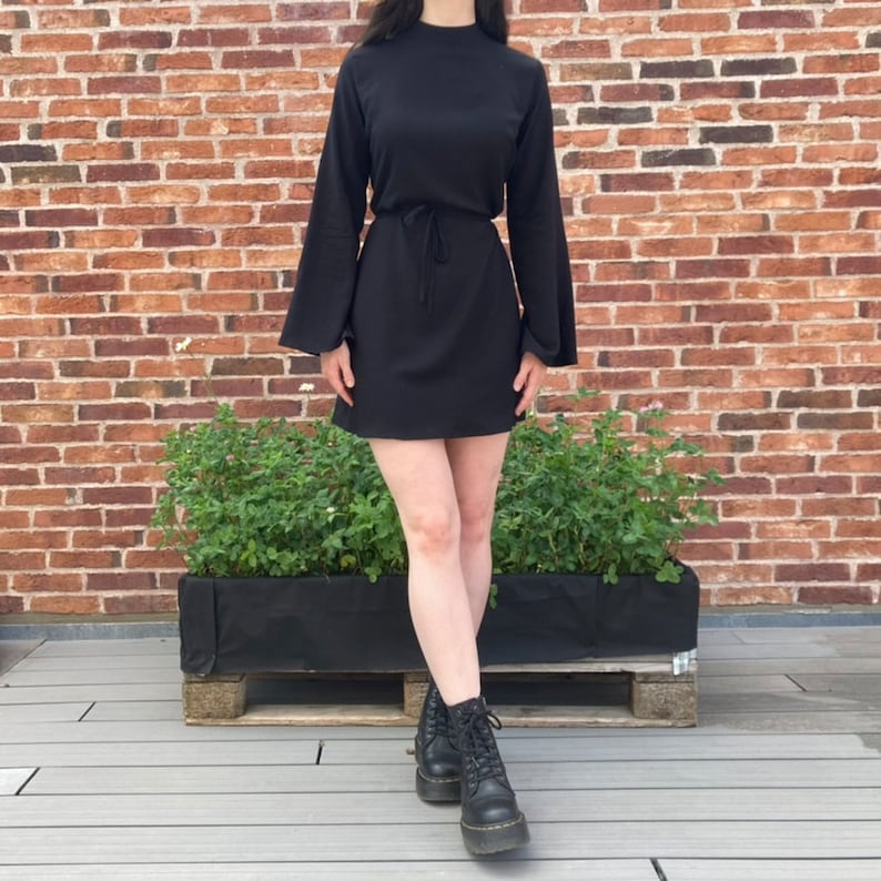 The "Willow" Dress | Mock neck dress with flare sleeves PDF pattern | pdf printable sewing pattern