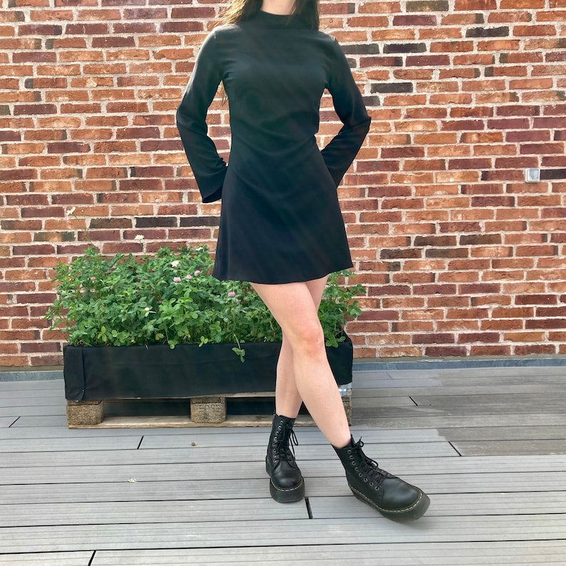 The "Willow" Dress | Mock neck dress with flare sleeves PDF pattern | pdf printable sewing pattern
