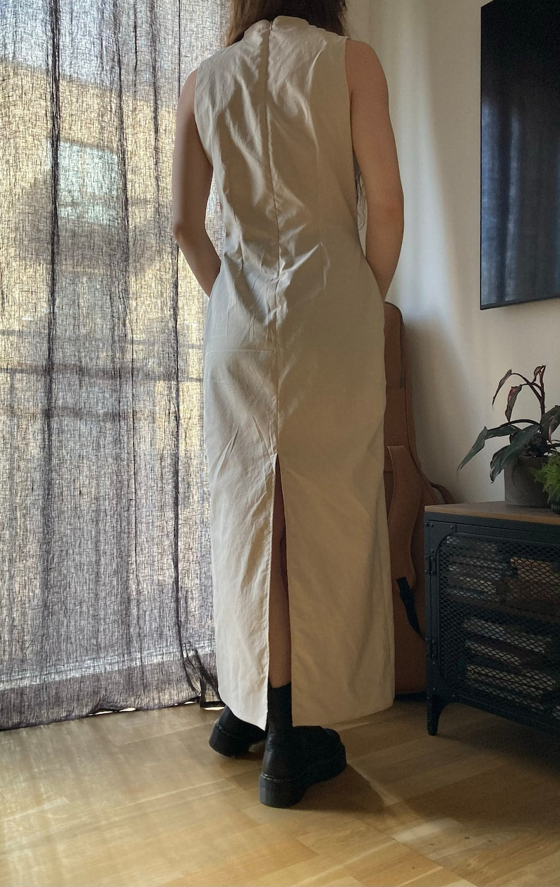 The "Ivy" Dress | Draped High neck Sleeveless Dress | PDF sewing pattern