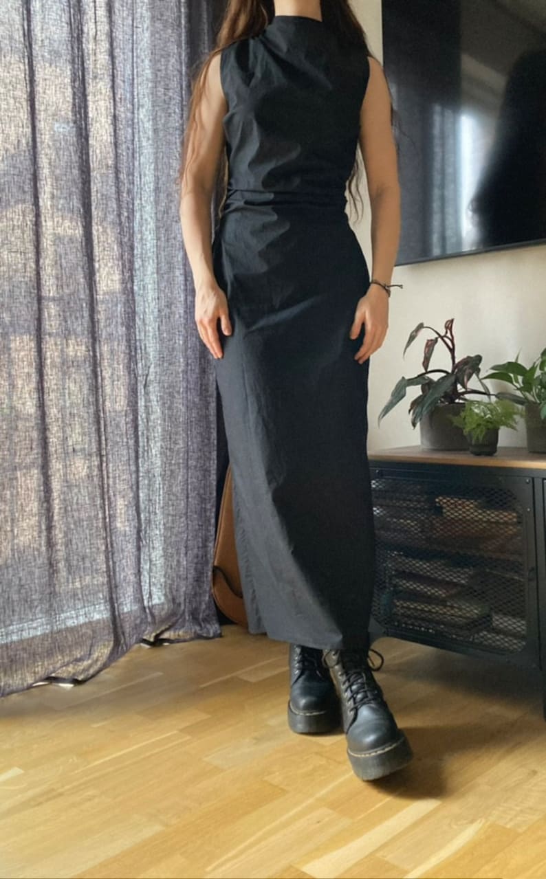 The "Ivy" Dress | Draped High neck Sleeveless Dress | PDF sewing pattern