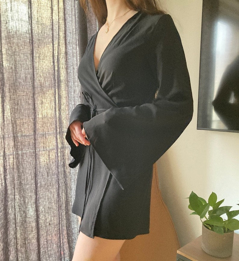 The "Jasmine" Dress | V-neck Wrap dress with flare sleeves PDF pattern | pdf printable sewing pattern