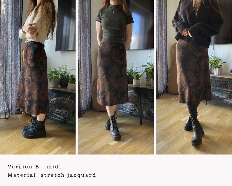 The "Nettle" Skirt | Simple stretchy skirt PDF pattern | pdf printable sewing pattern