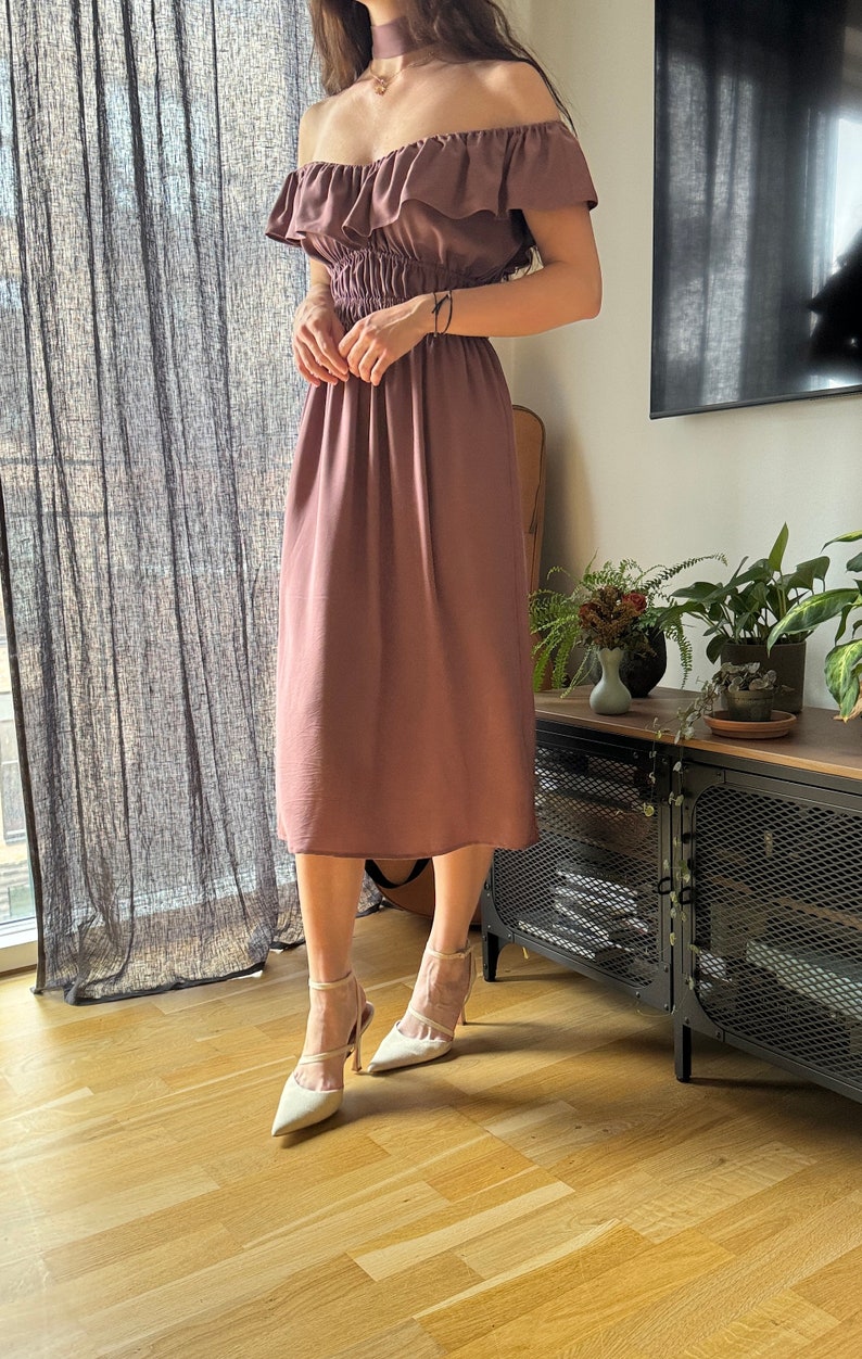 The "Violet" Dress | Gathered Flowy ruffle dress PDF pattern | pdf printable sewing pattern