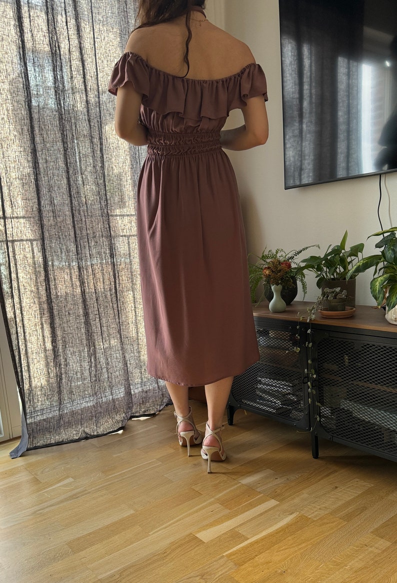 The "Violet" Dress | Gathered Flowy ruffle dress PDF pattern | pdf printable sewing pattern