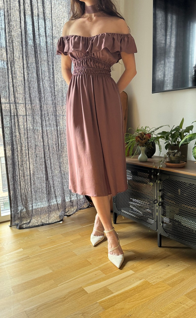 The "Violet" Dress | Gathered Flowy ruffle dress PDF pattern | pdf printable sewing pattern