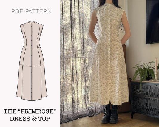 The "Primrose" Dress | Hourglass sleeveless dress PDF pattern | pdf printable sewing pattern