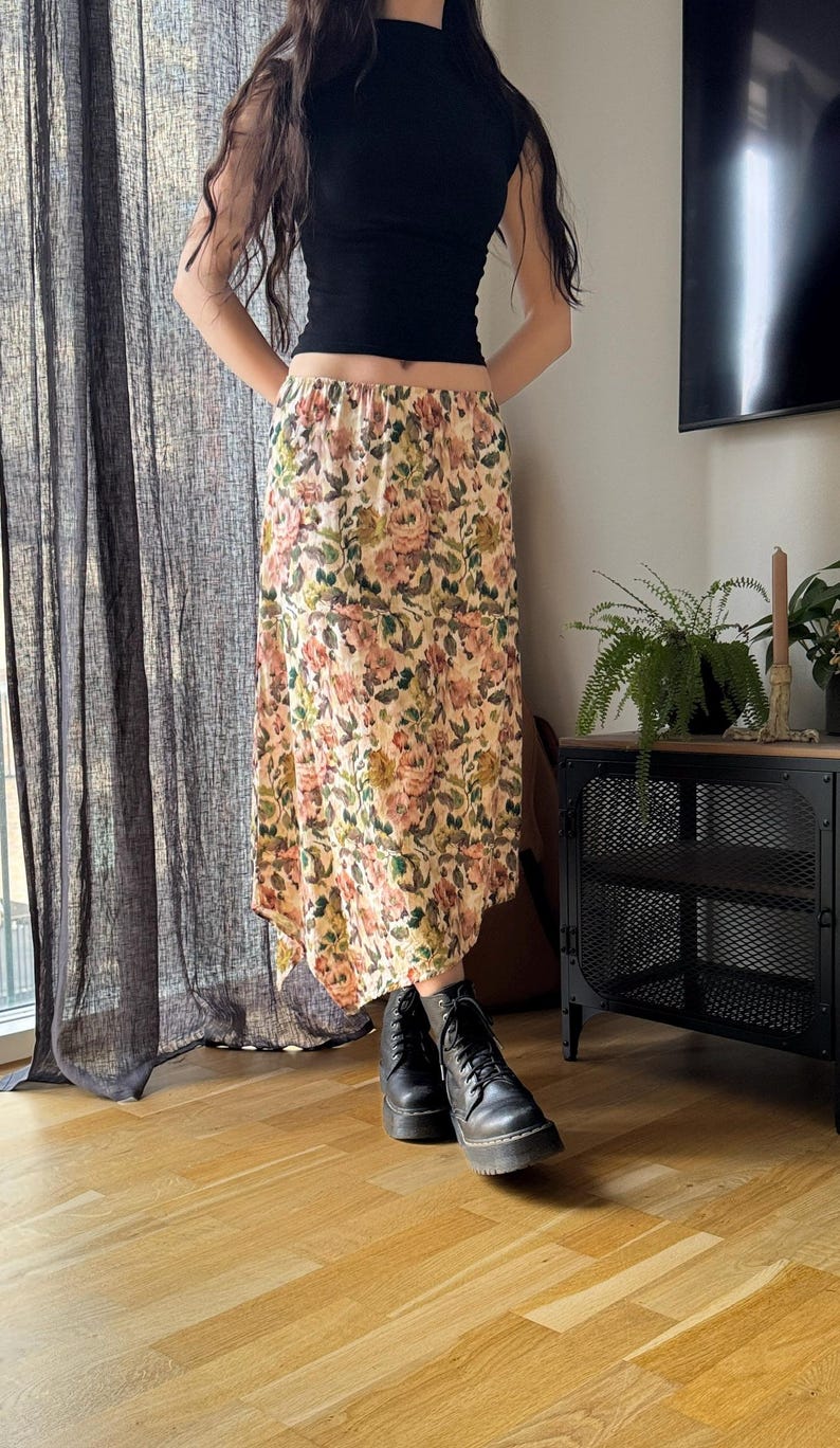 The "Thyme" Skirt | Asymmetric midi skirt PDF sewing pattern | beginner friendly